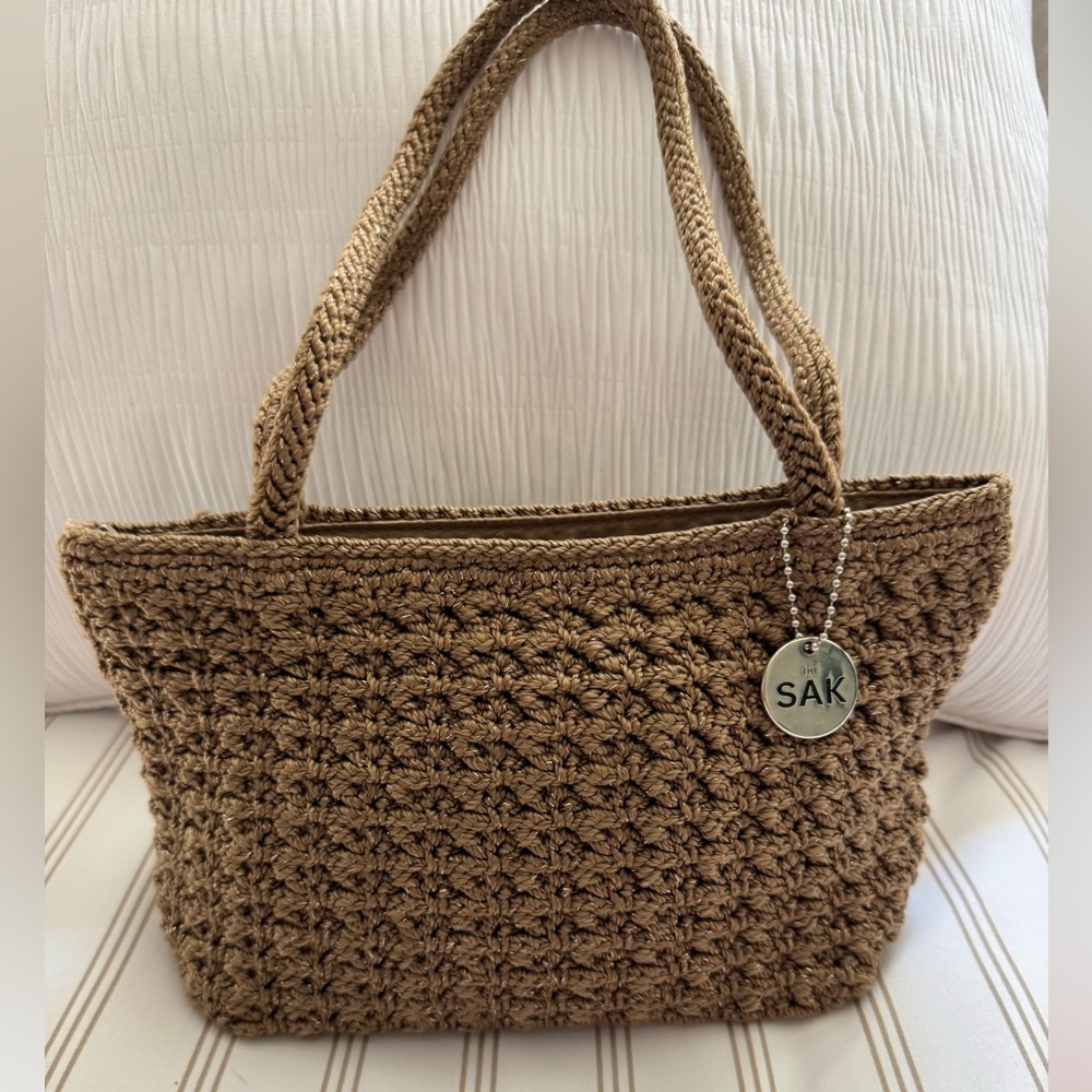 The Sak Tan Crochet Handbag